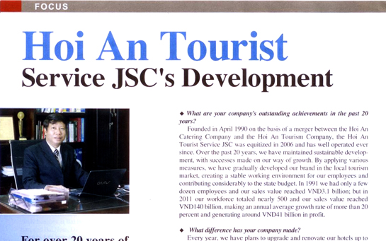 Hoi An Tourist Service JSC's Development